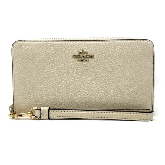 Coach Long Zip Around Wallet Chalk White Leather C4451 - Picture 1 of 5
